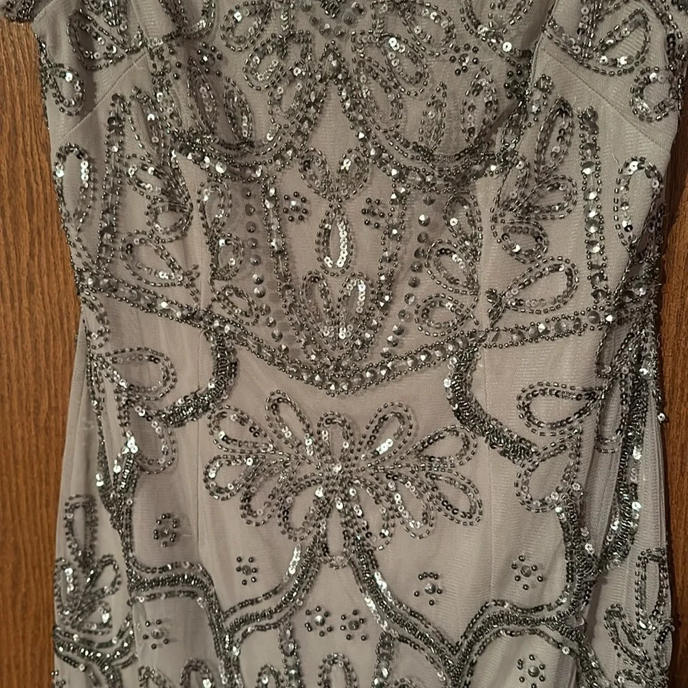 Adrianna Papell Silver Embellished Midi Dress - Picture 5 of 16
